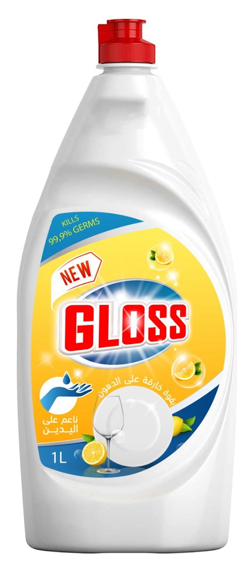 12 عبوة سائل غسيل الصحون "جلوس" رائحة الليمون 1000 مل